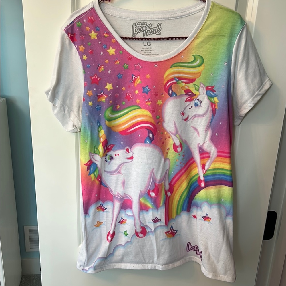 Lisa Frank Rainbow Unicorn Short Sleeve Tee - Multicolor